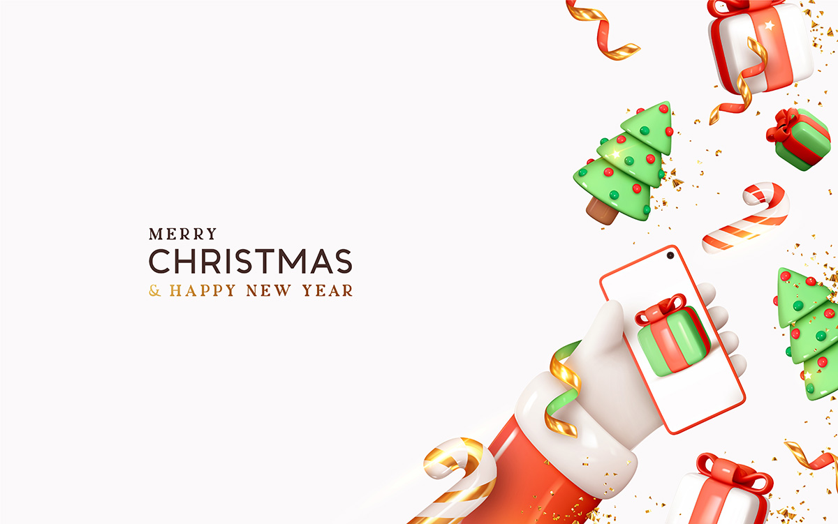 Banner dịp noel hình ảnh cây thông và hộp quà file vector mẫu số 290