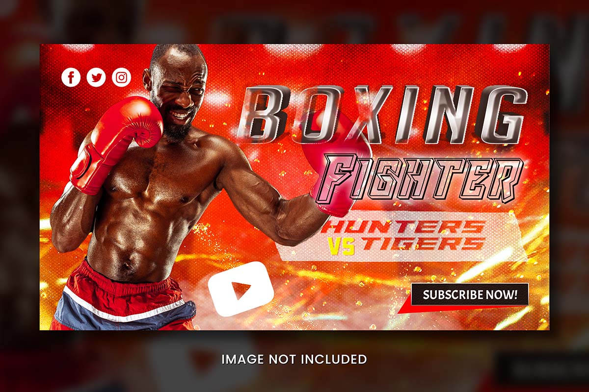 Banner thể thao môn boxing file PSD - mẫu số 558