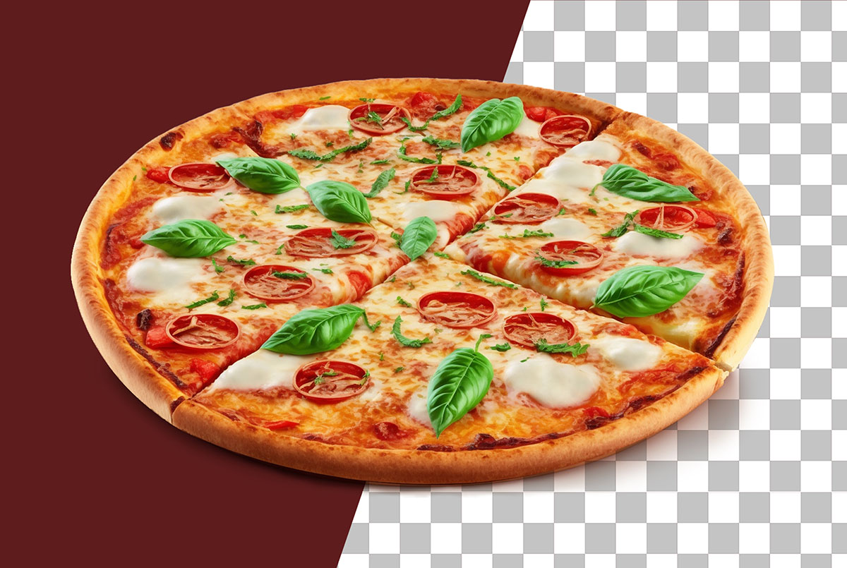 Hình minh họa chiếc bánh pizza file PSD mẫu P126