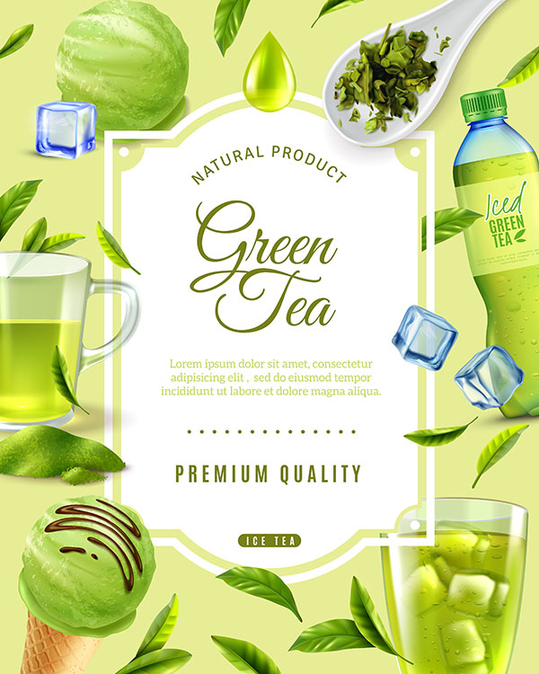 Poster quảng cáo trà matcha file vector mẫu DE58