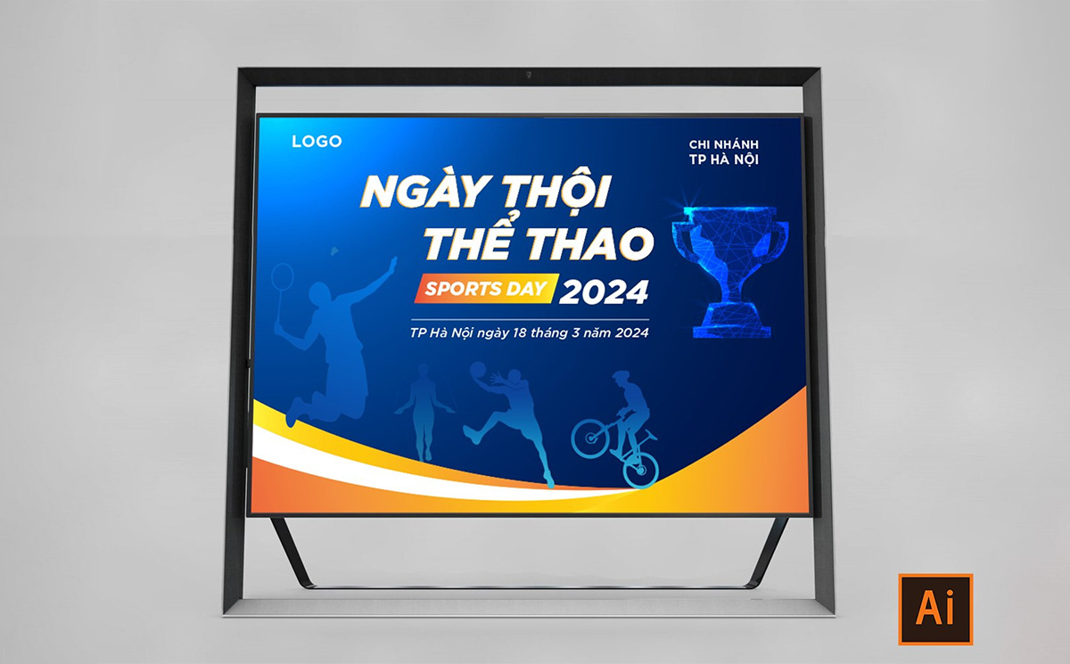 Backdrop ngày hội thể thao File AI