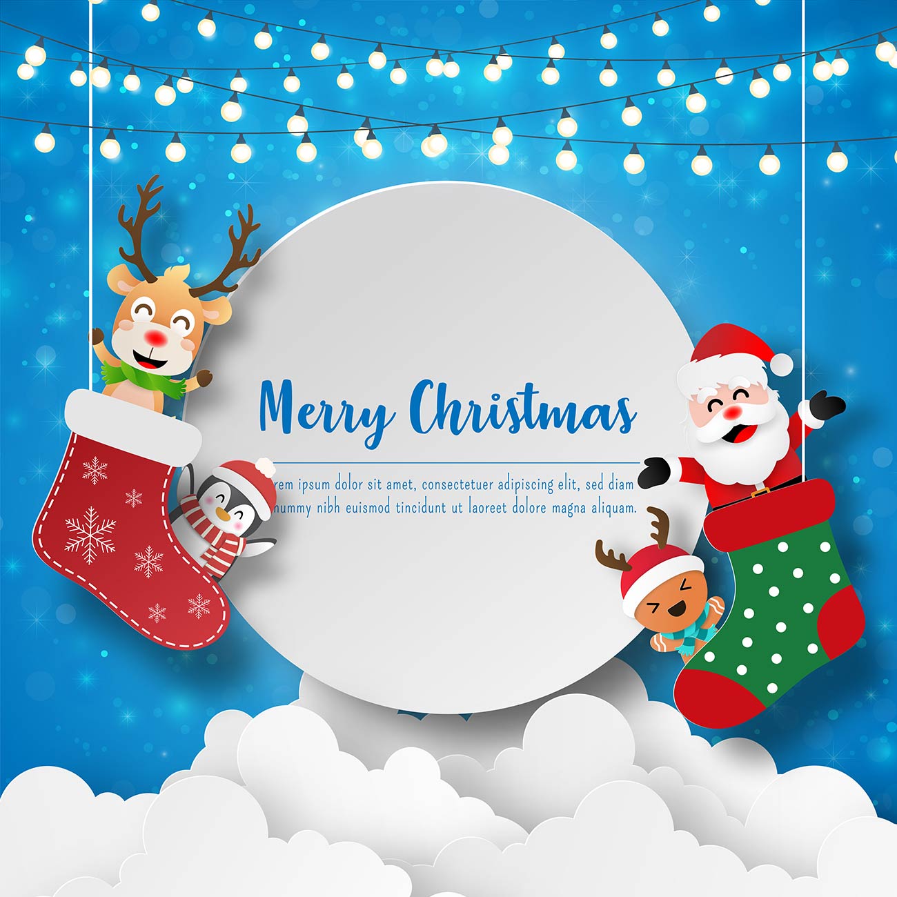 Background đón giáng sinh cùng ông già noel file EPS