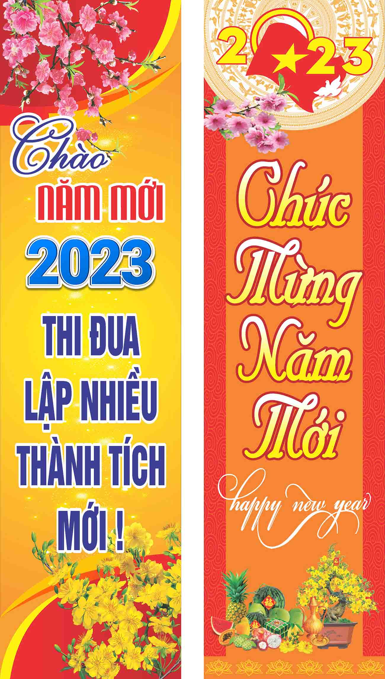 Phướn mừng Đảng mừng xuân 2024 file CDR mẫu D182