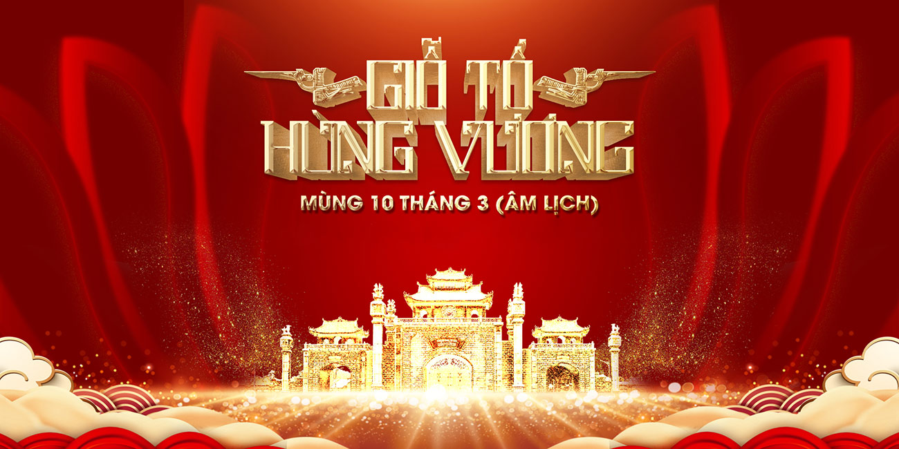 Banner di tích đền vua hùng file PSD