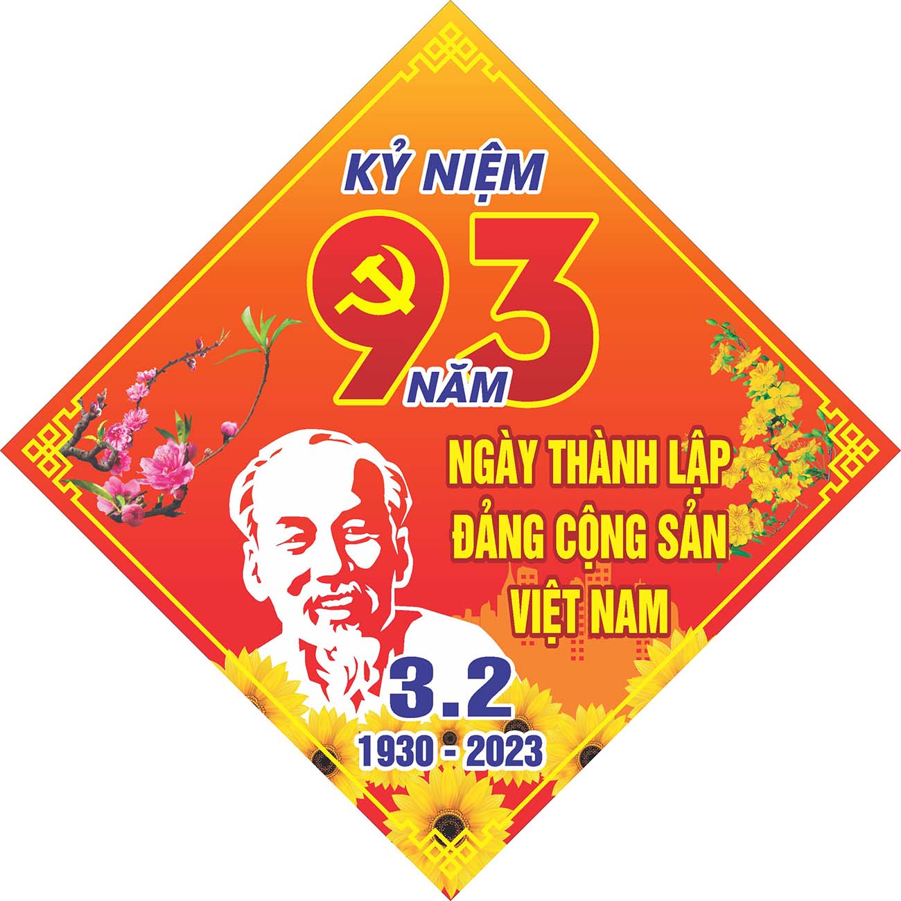 Phướn mừng Đảng mừng xuân 2024 file CDR mẫu D165