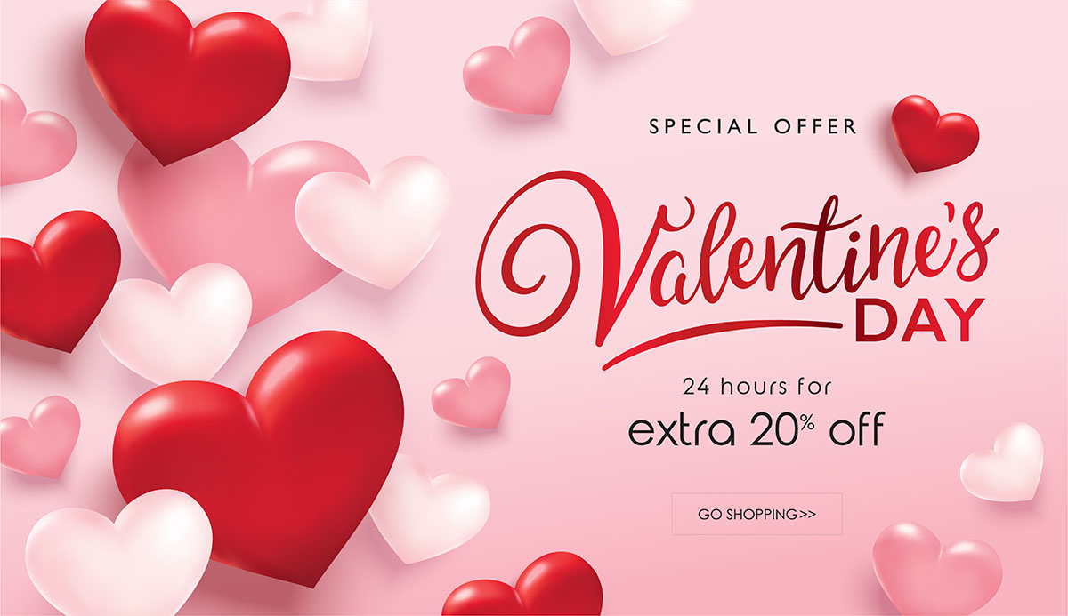 Banner ngày lễ valentine file vector mẫu BV371