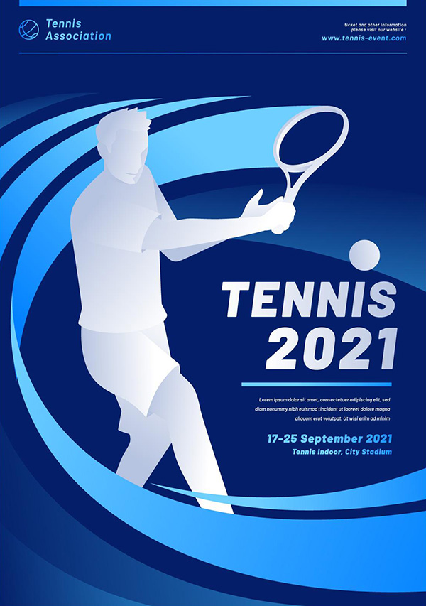 Poster môn thể thao tennis file vector mẫu HV1