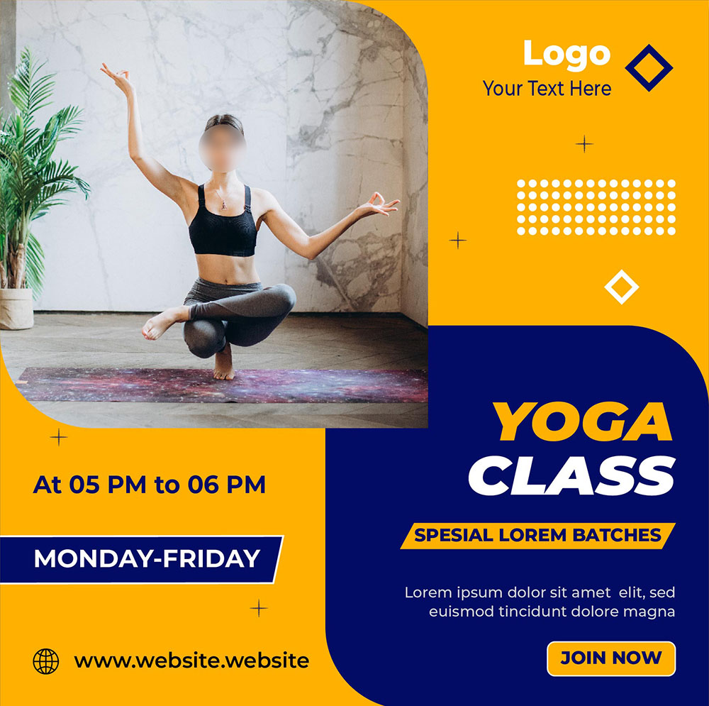 Poster khóa học yoga tại nhà file EPS và AI mẫu J33