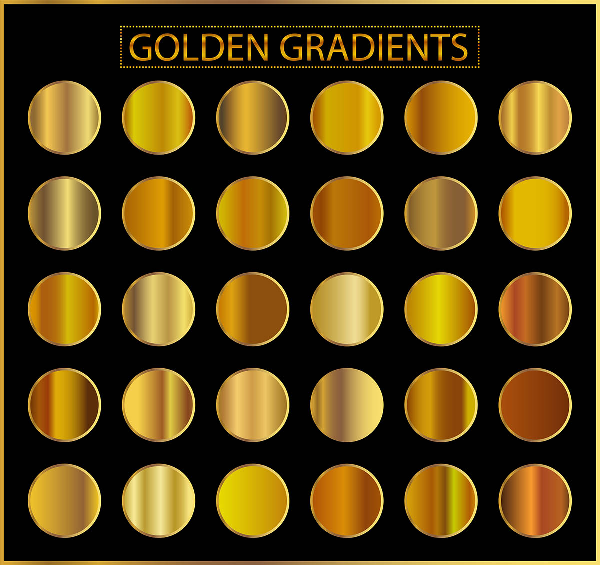 Bộ màu gradient vàng gold sang trọng cho phần mềm illustrator file AI ...