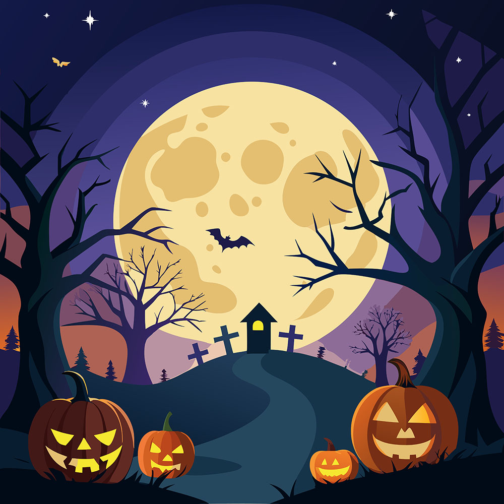 Background khu rừng ma quái halloween file EPS - mẫu số 132