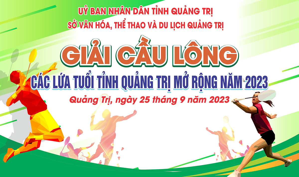 Backdrop giải cầu lông mẫu 30 file Corel