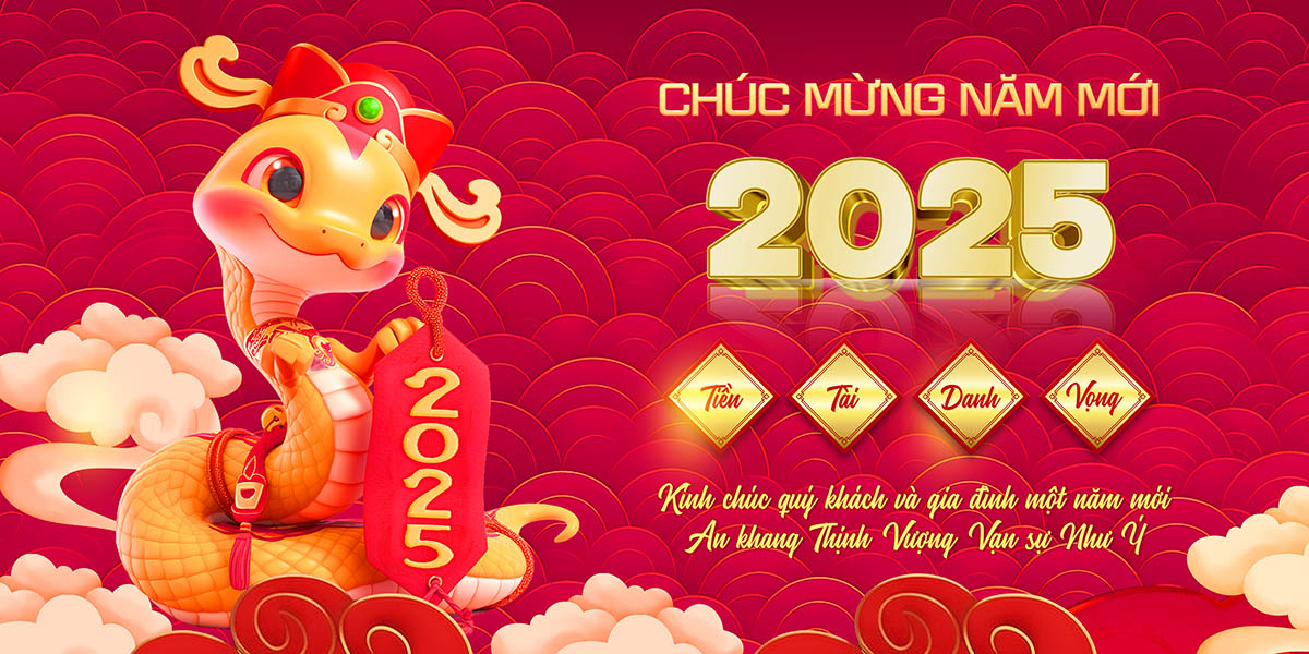 Banner chúc mừng năm mới 2025 file PSD - mẫu số 416