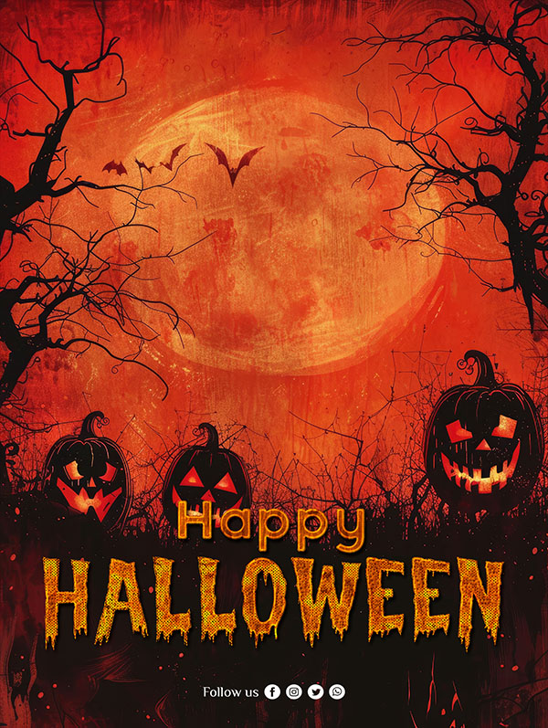 Poster lễ hội halloween file PSD mẫu MB306