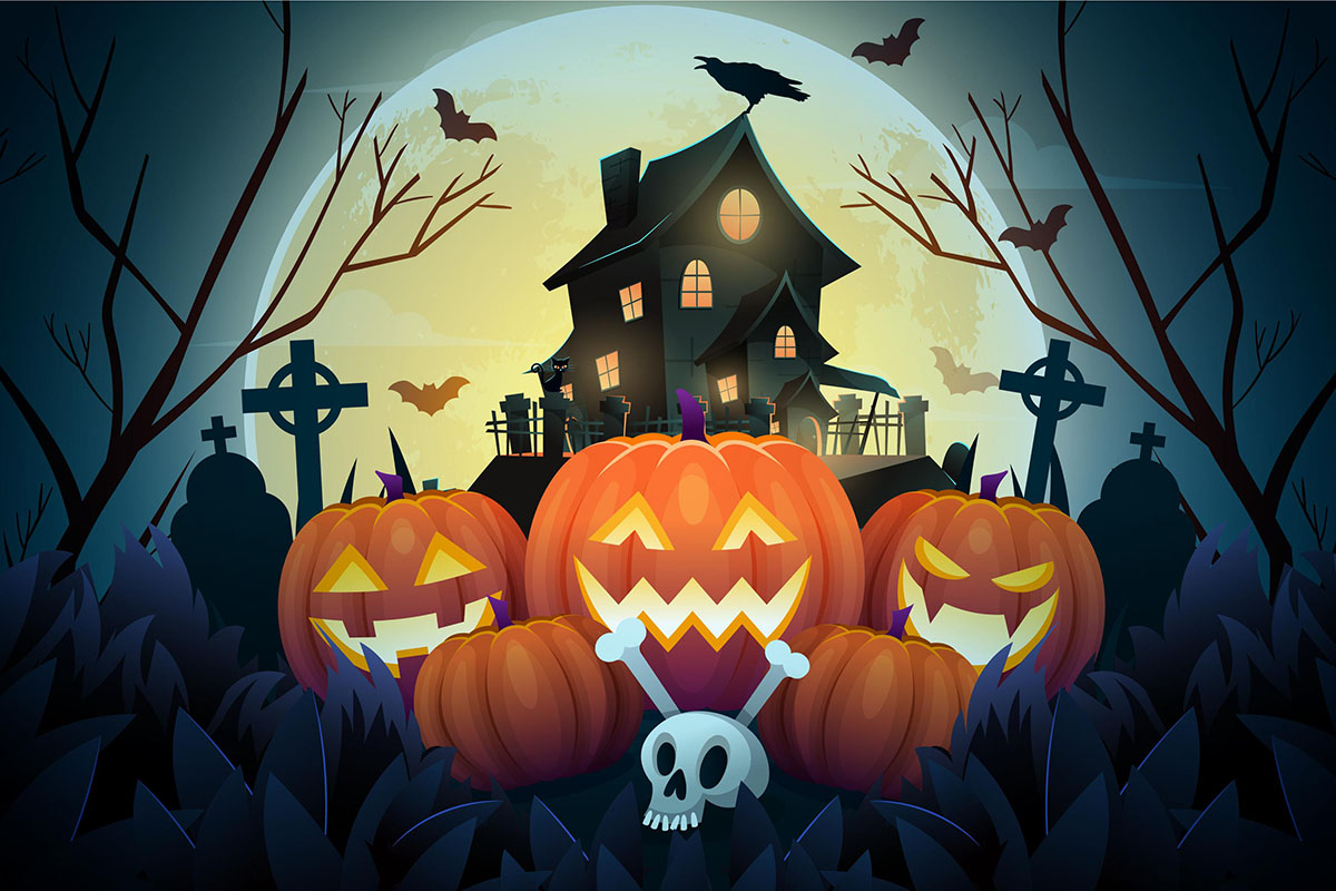 Background halloween kinh dị file EPS và AI mẫu MB152