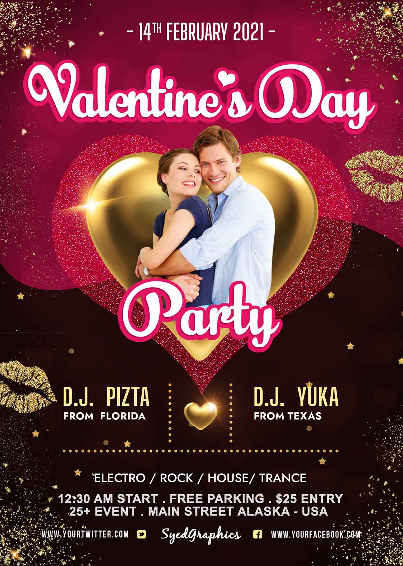 Poster đêm nhạc ngày Valentine 31 file PSD