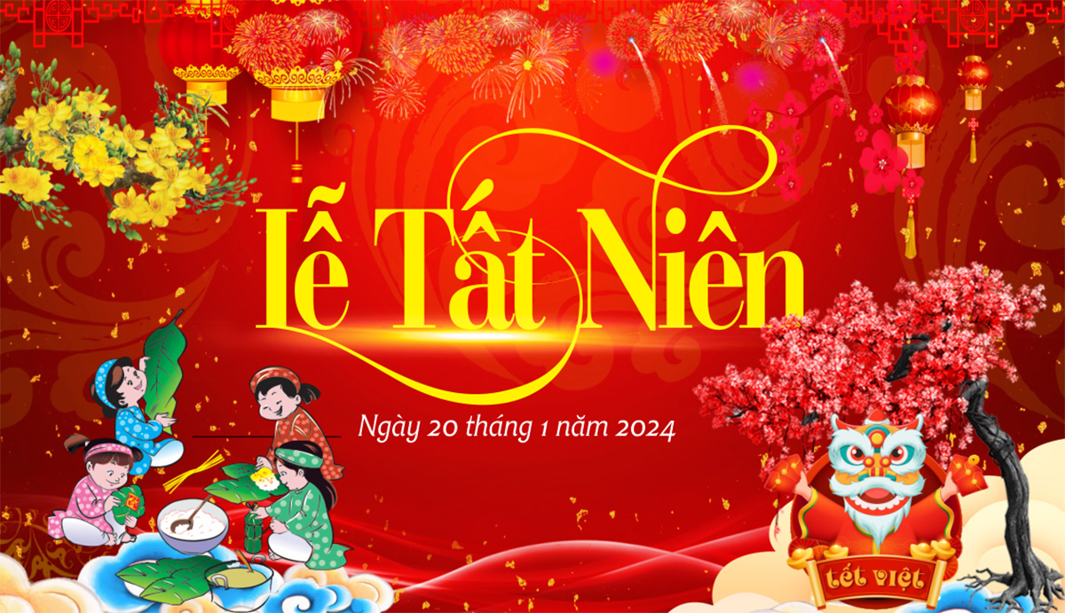 Backdrop tiệc tất niên cội tổng kết năm 2024 - File Corel