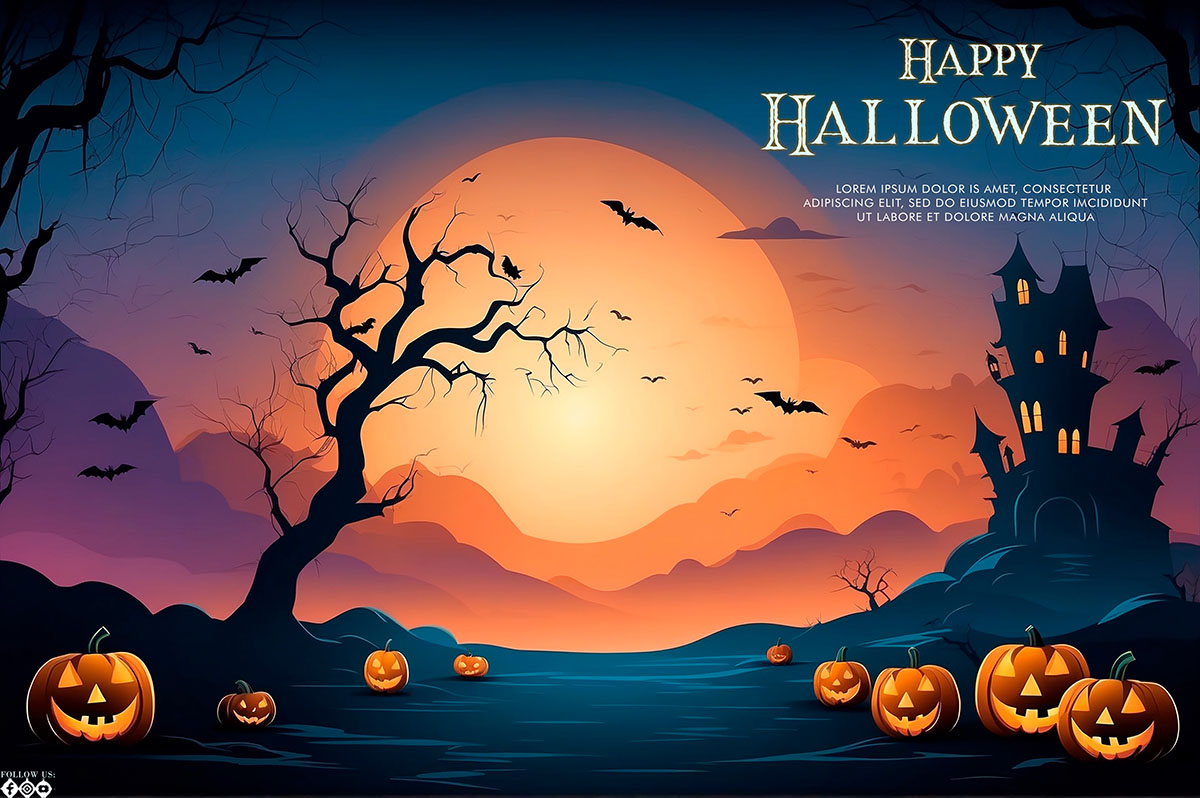 Banner lễ hội halloween file PSD - mẫu số 412