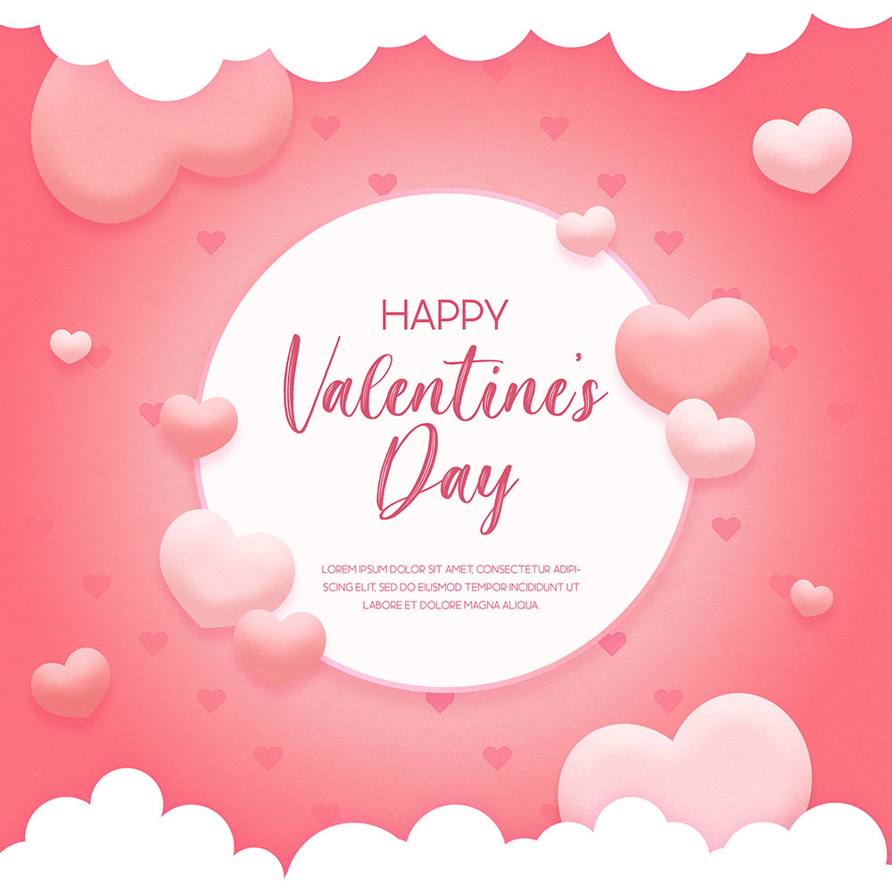 Banner ngày valentine lãng mạn file PSD mẫu BV186