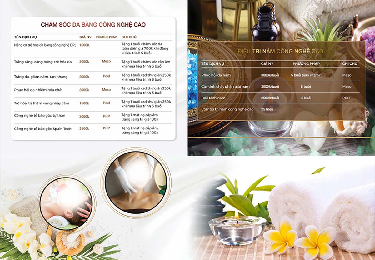 Mẫu menu Spa làm đẹp M28 file Corel