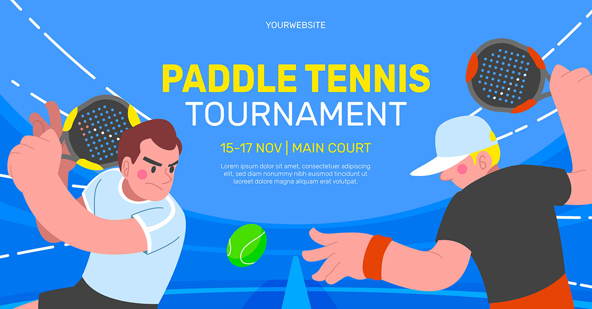 Banner giải đấu tennis file vector mẫu HV30