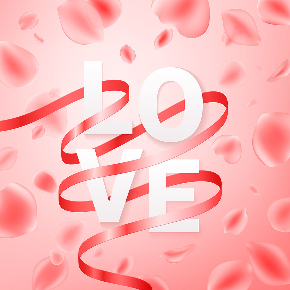 Mẫu chữ valentine file vector mẫu BV347