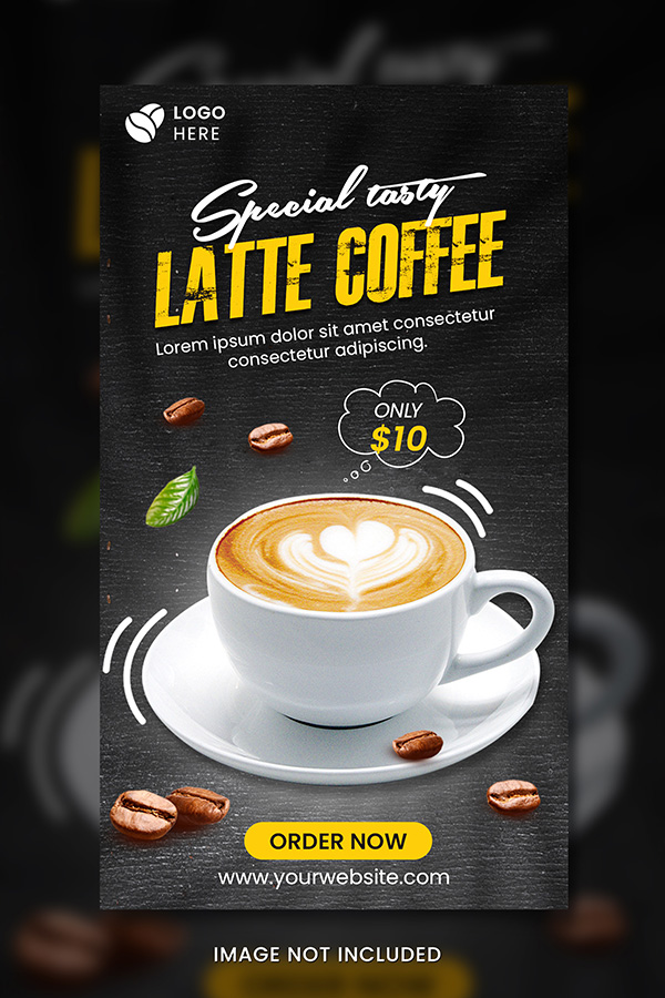 Poster quảng cáo cappuccino file PSD mẫu CF155