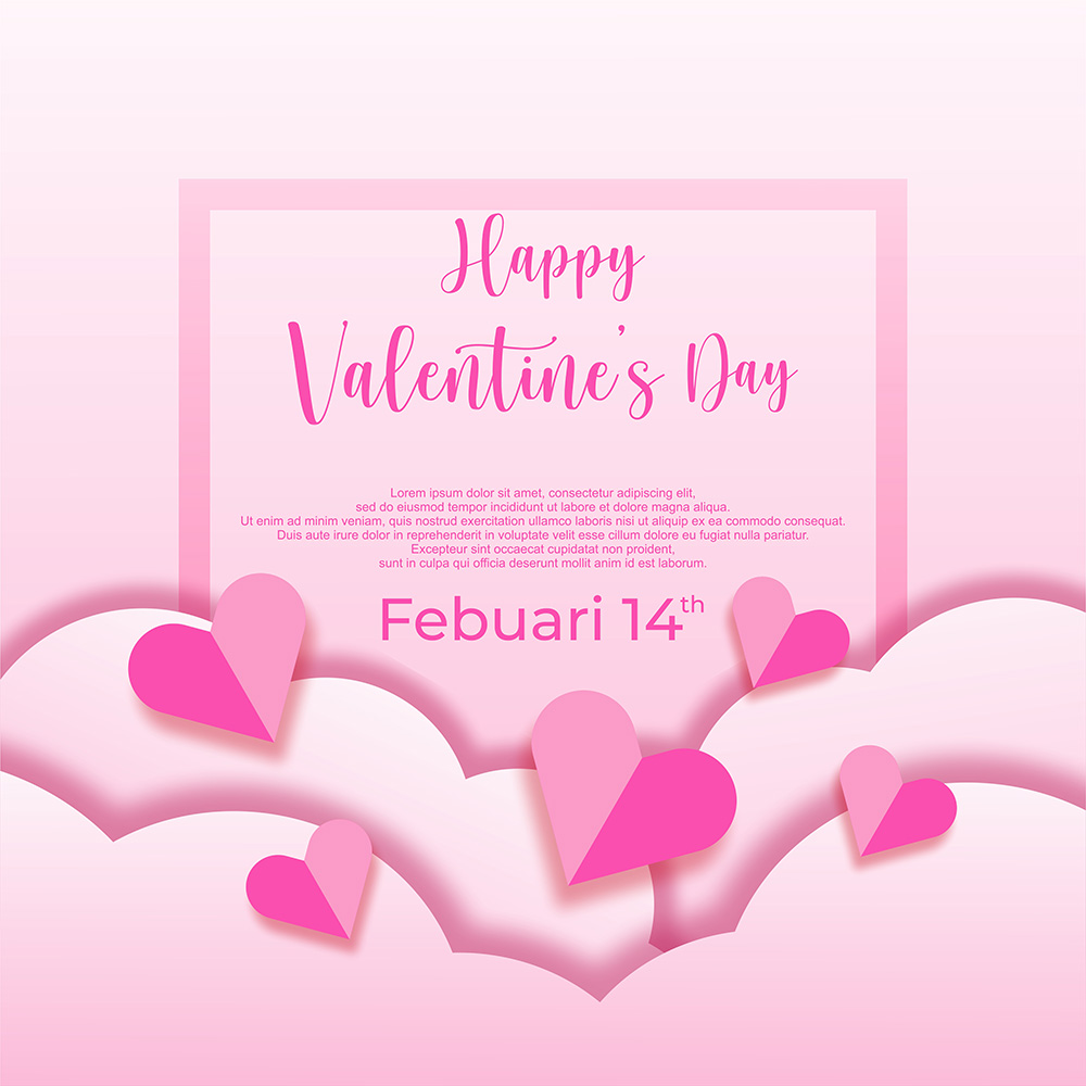 Banner ngày valentine lãng mạn file vector mẫu BV239