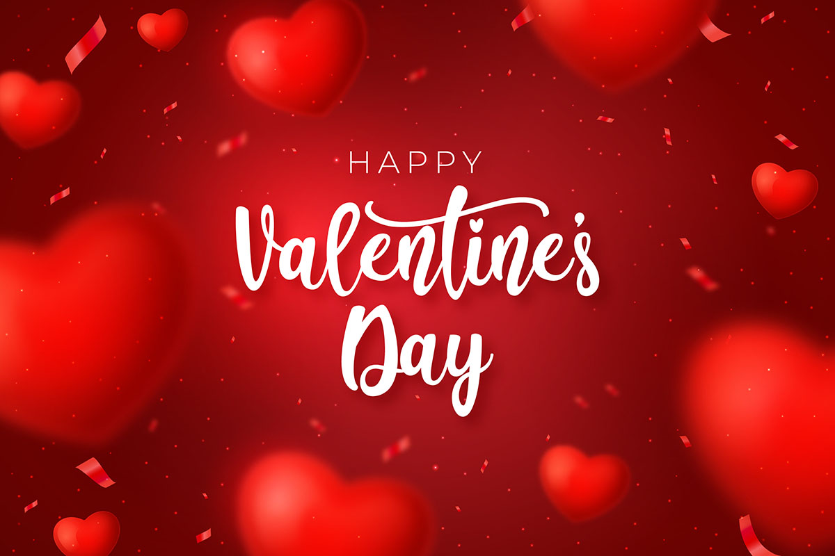 Banner dịp valentine màu đỏ lãng mạn file vector mẫu BV329