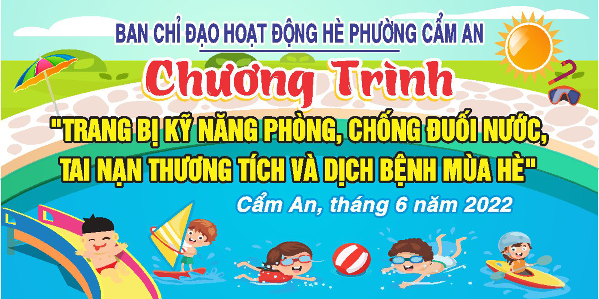 Backdrop Phông nền chương trình dạy bơi cho bé - File Corel