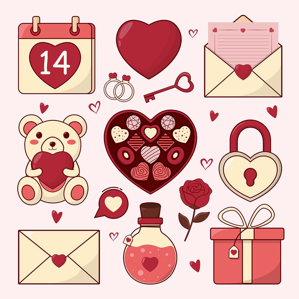 Hình ảnh quà tặng ngày valentine file vector mẫu BV115