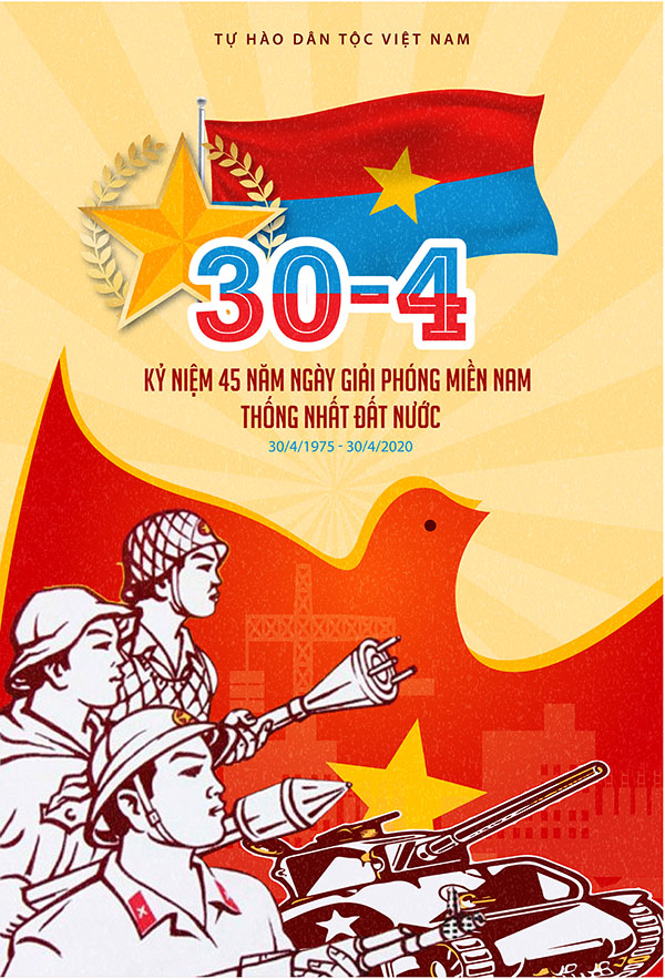 Poster kỉ niệm ngày giải phóng miền nam 30-4 mẫu 02 file AI