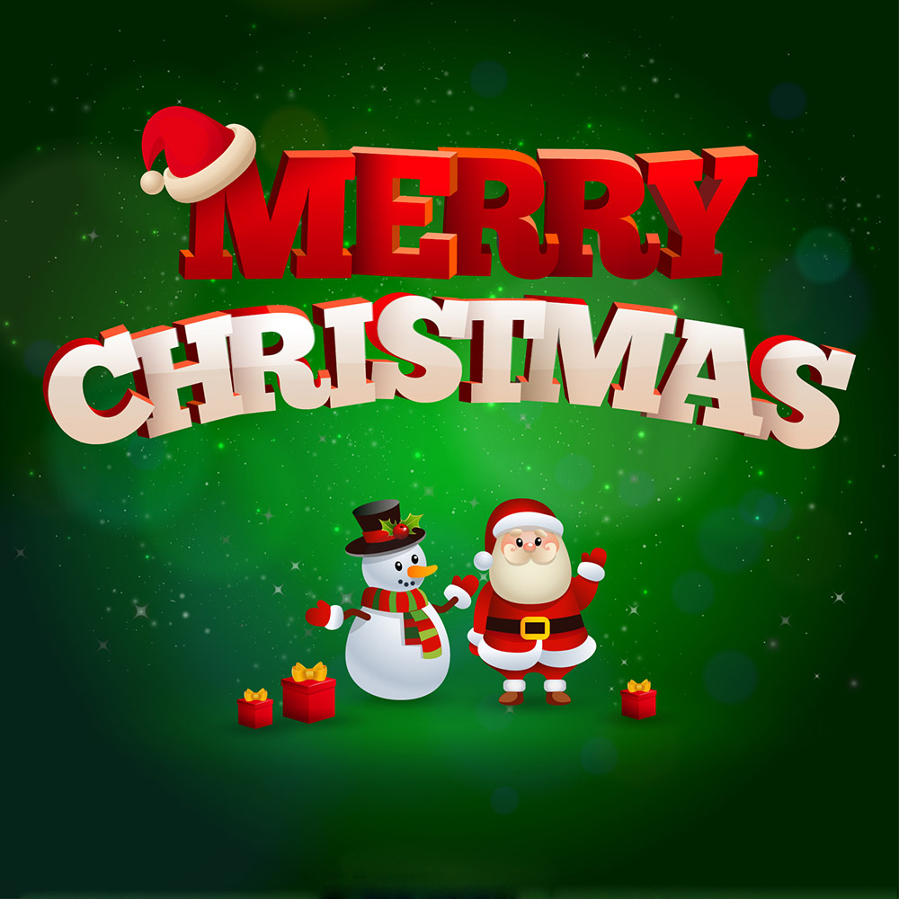 Banner ông già noel cùng người tuyết file vector mẫu số 349