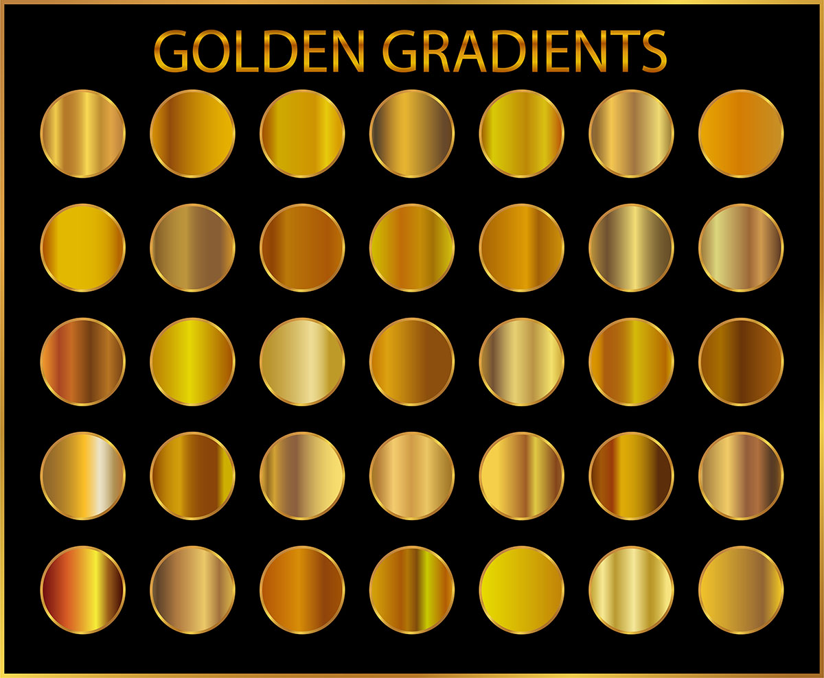 Mã màu gradient color gold file EPS - mẫu số 90