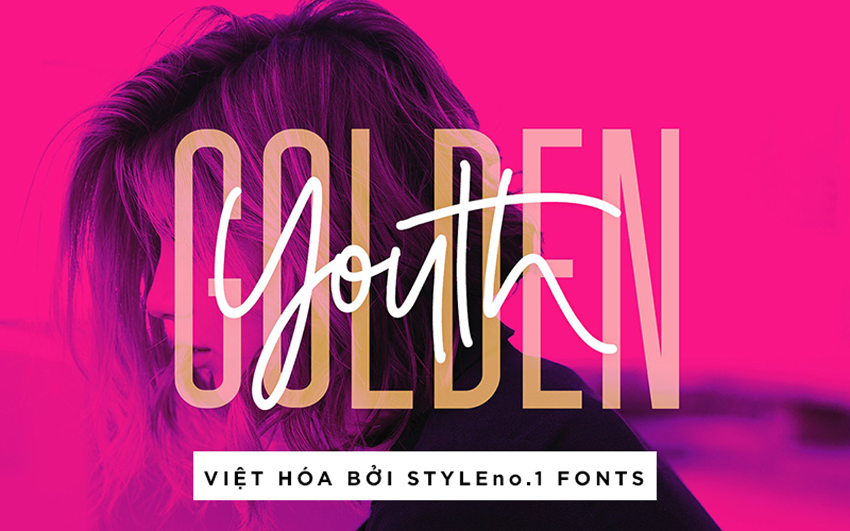 Font chữ viết tay, chữ ký mềm mại cho thiệp cưới, đám cưới SVN-Golden Youth Script