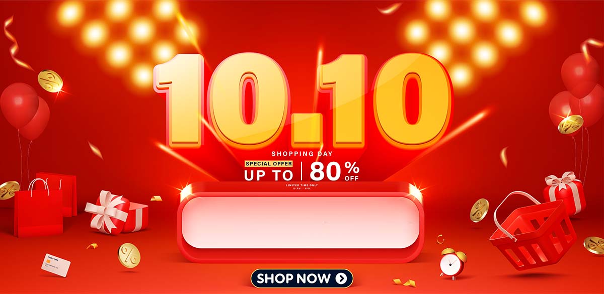 Banner ưu đãi ngày 10.10 file vector mẫu số 112