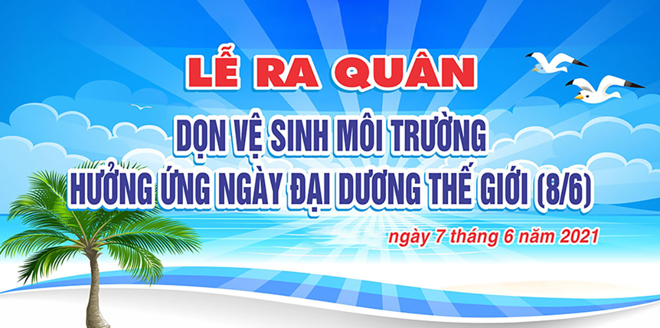 Backdrop lễ ra quân dọn vệ sinh vì môi trường mẫu 20 file Corel