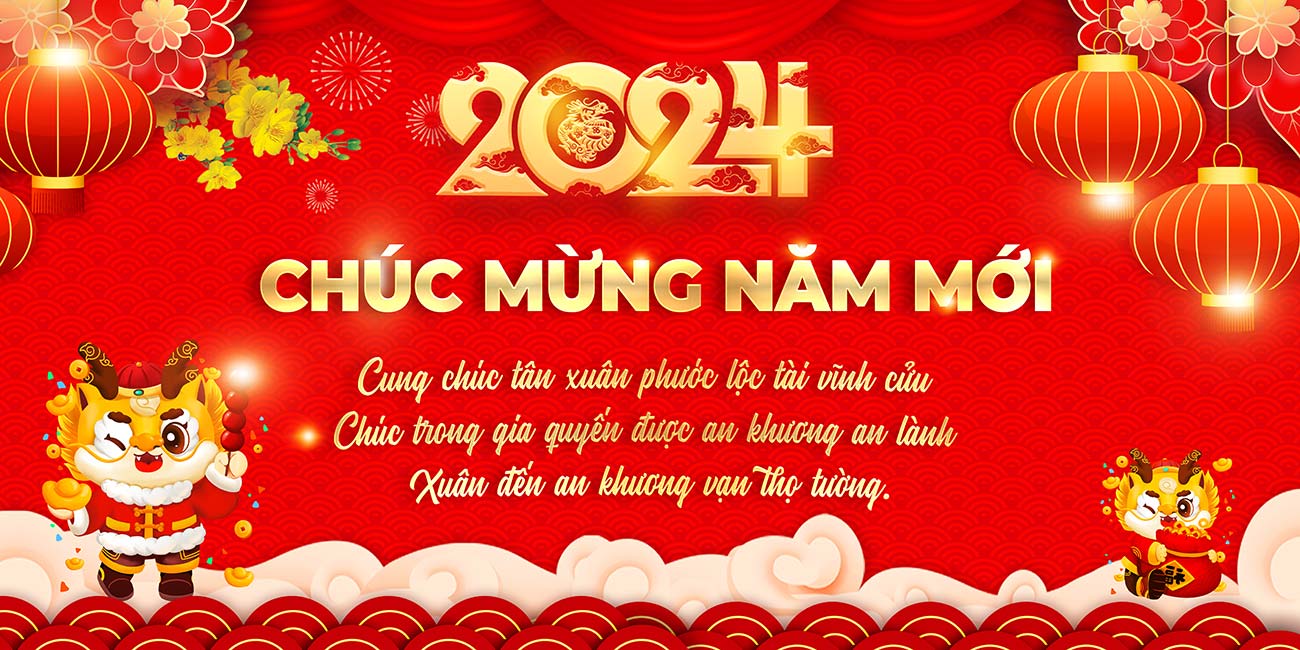 Banner chúc mừng năm mới file PSD