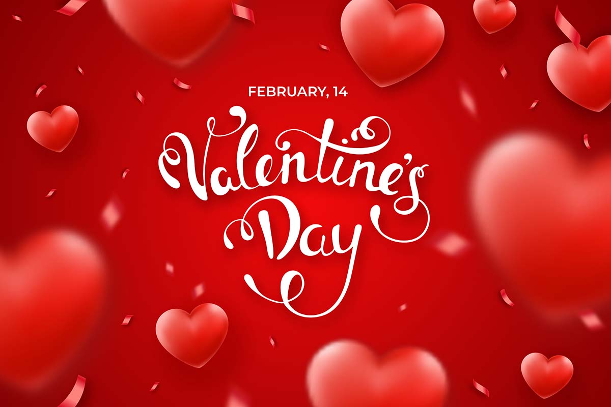 Banner những trái tim đỏ valentine file vector mẫu số 359