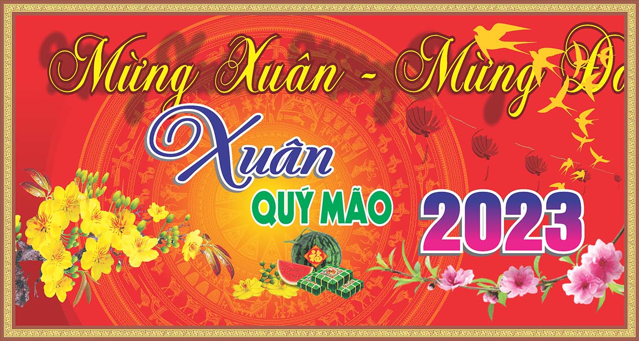 Pano mừng Đảng mừng xuân 2024 file CDR mẫu D26