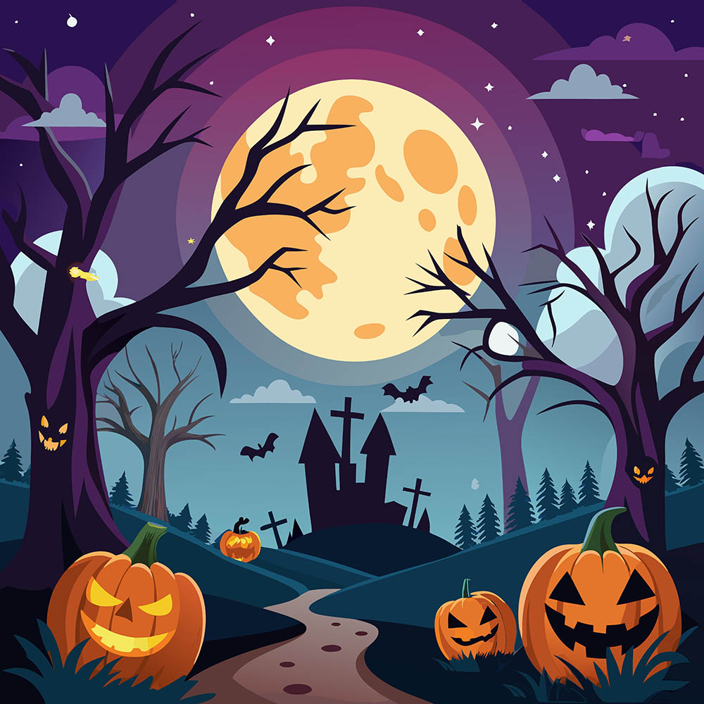 Background khu rừng ma quái halloween file EPS - mẫu số 134