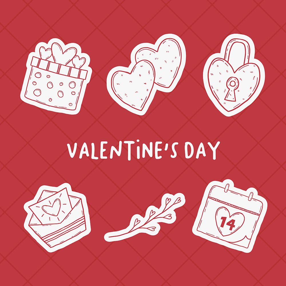 Hình ảnh quà tặng ngày valentine file vector mẫu BV123