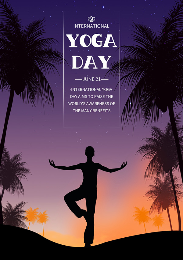 Poster tập yoga ngoài thiên nhiên file PSD mẫu J162