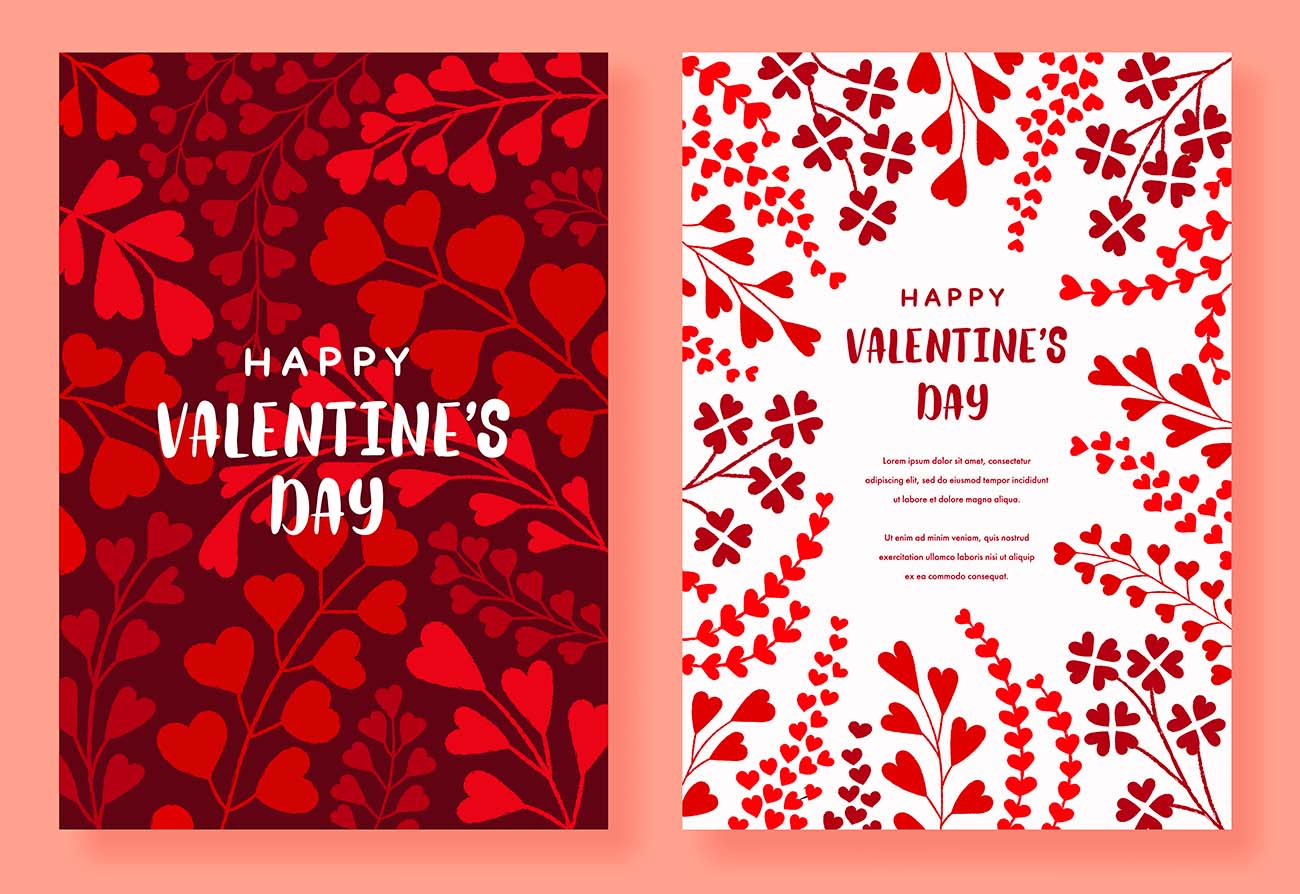 Thiệp chúc mừng ngày lễ valentine file EPS và AI mẫu V85