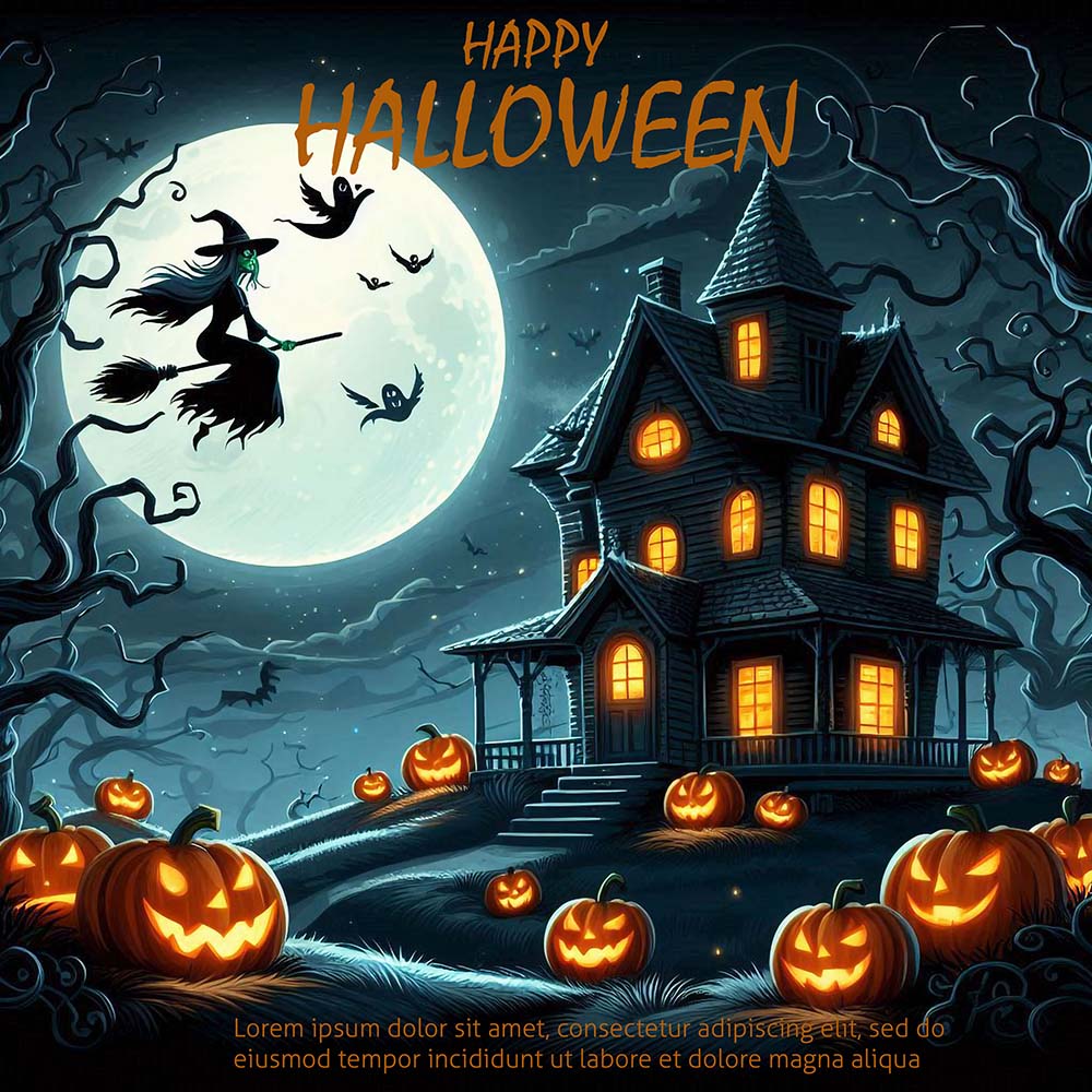 Poster lễ hội halloween kinh dị file PSD mẫu MB201