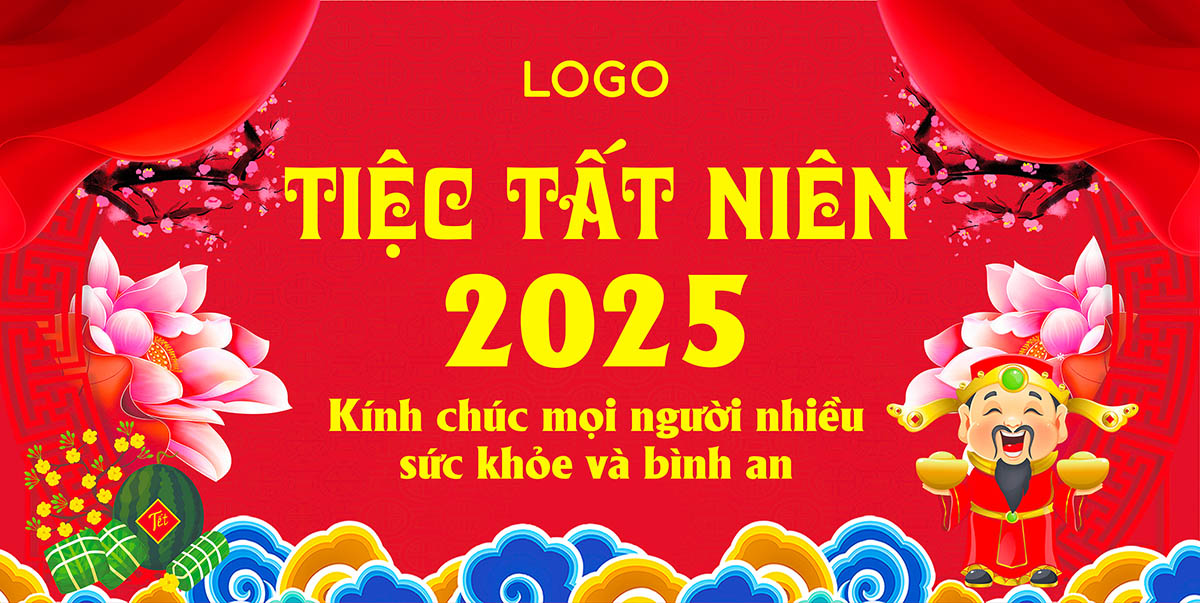 Backdrop tiệc tất niên 2025 file Corel - mẫu số 324