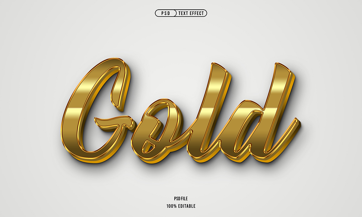 Hiệu ứng text gold file PSD mẫu HU50