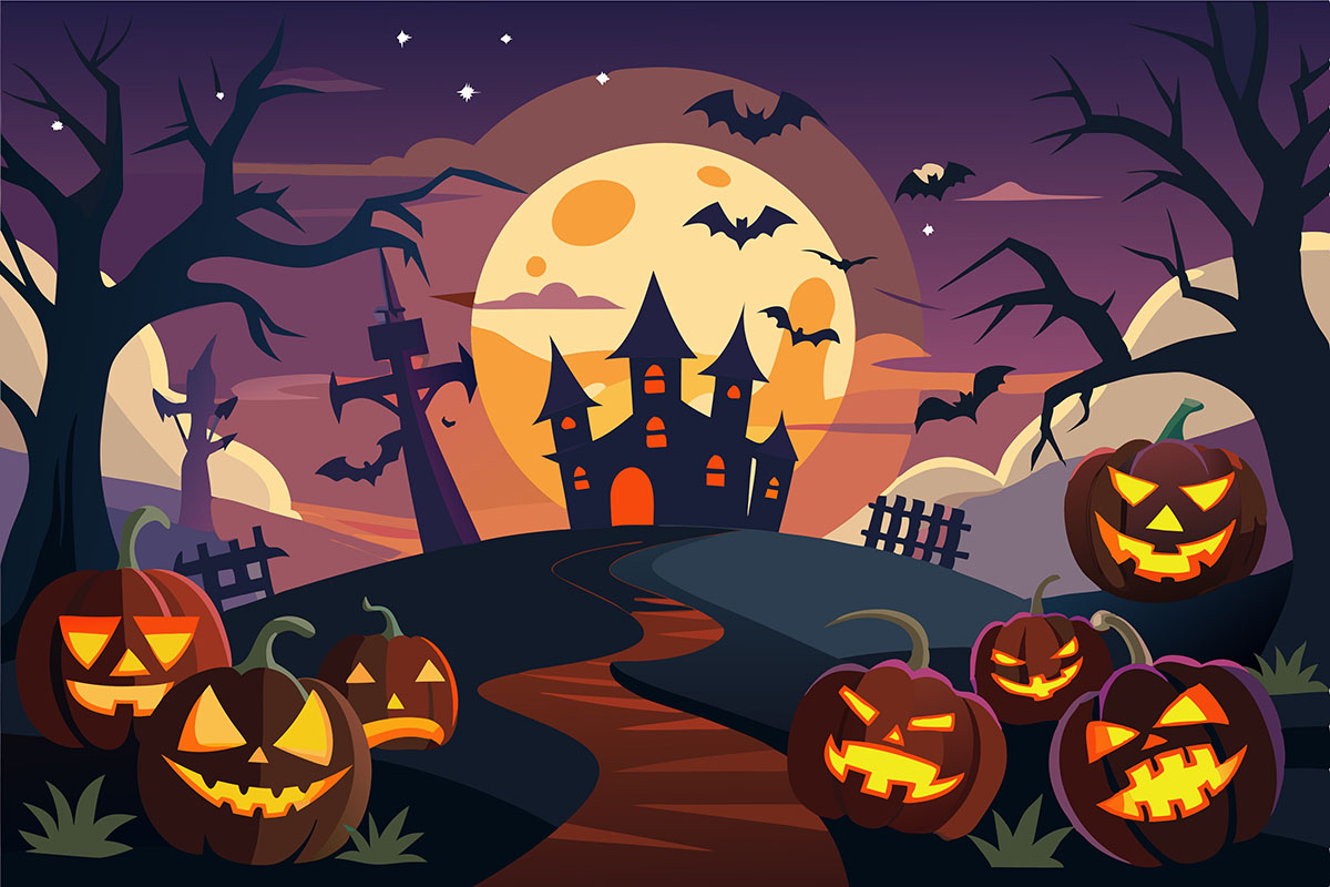 Background lễ hội halloween file EPS và AI mẫu MB116