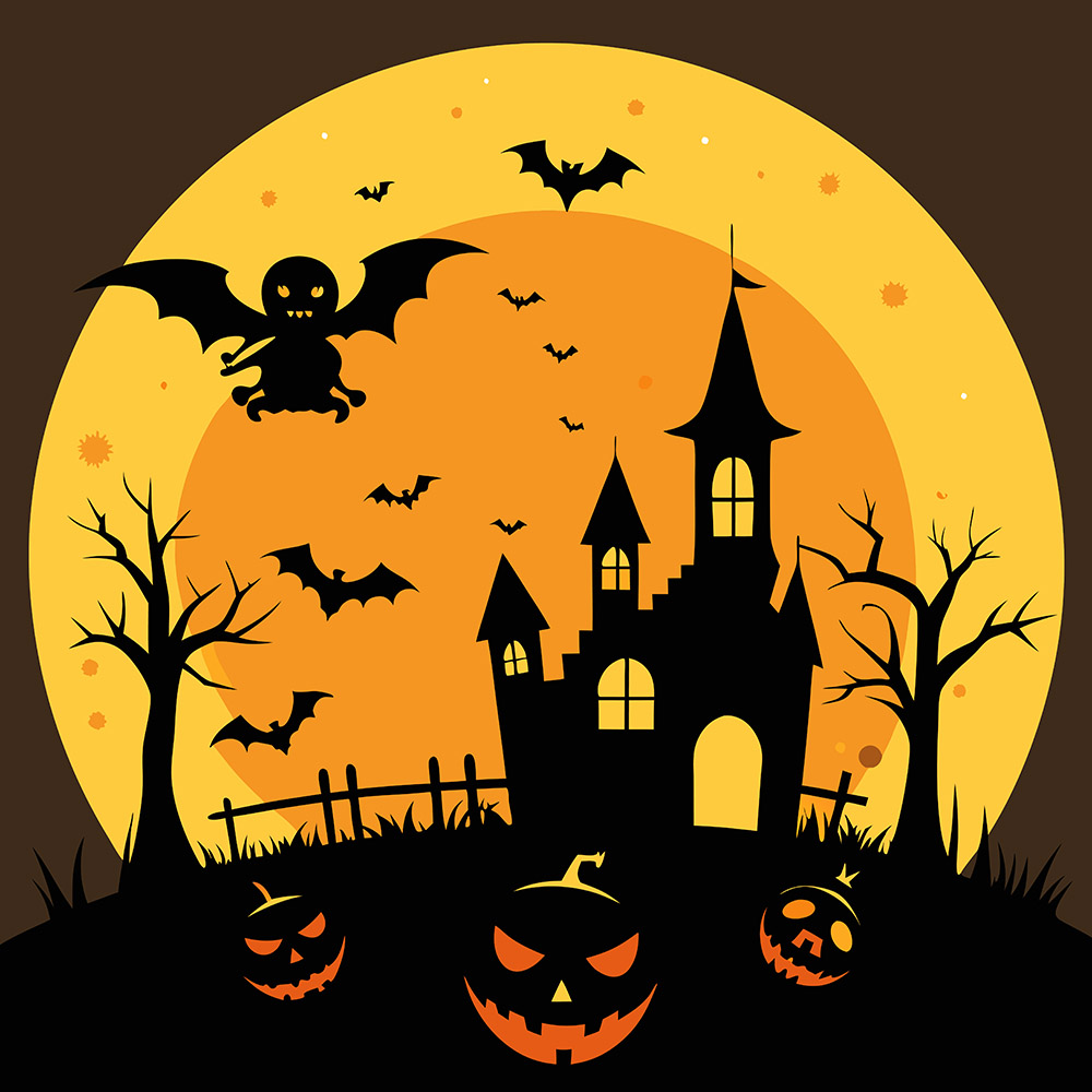 Background đêm trăng ma quái lễ hội halloween file EPS - mẫu số 141