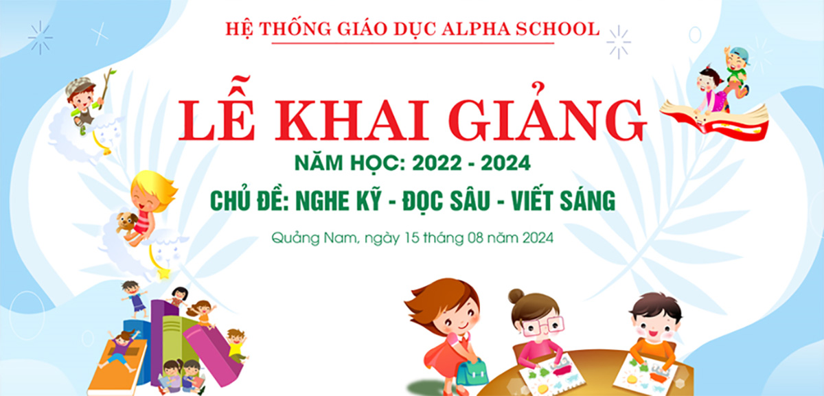 Backdrop lễ khai giảng file Corel - mẫu số 742