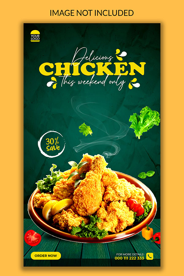 Poster quảng cáo gà rán KFC file PSD mẫu GR41